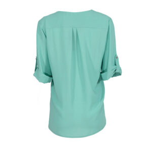 072.80.01.091_GRN-01 Mint Green V-Neck Georgette Shirt