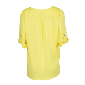 072.80.01.091_YLW-01 Lime Yellow V-Neck Georgette Shirt