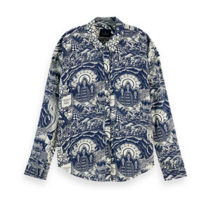 159911-0217-00 Oversized Blue Shirt In Various Prints