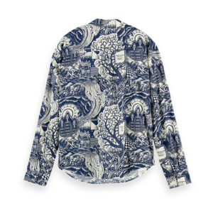 159911-0217-01 Oversized Blue Shirt In Various Prints