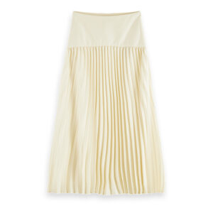 161606-0003-00 Beige Pleated Maxi Skirt