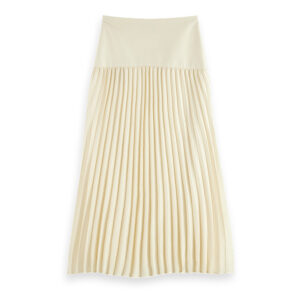 161606-0003-01 Beige Pleated Maxi Skirt