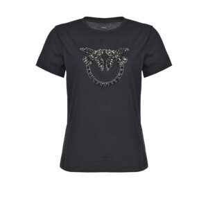 1G1610Y4LX-00 Quentin 1 Love Birds Embroidery Black T-Shirt