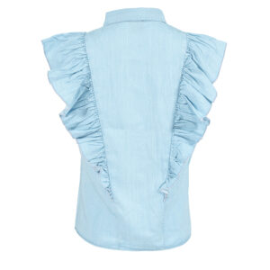 1J10MWY6VP-01 Cris Denim Shirt With Ruffles