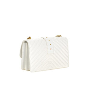 1P221ZY6XVZ14-01 Love Classic Icon Chevron White Bag