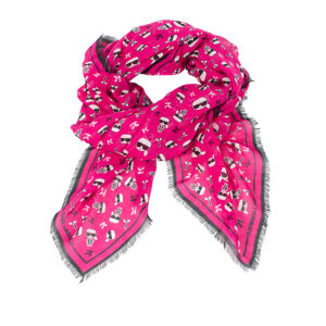 205W3301_PNK-00 K/Ikonik AOP Fuchsia Scarf