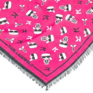 205W3301_PNK-02 K/Ikonik AOP Fuchsia Scarf