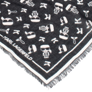 205W3301_BLK-01 K/Ikonik AOP Black Scarf