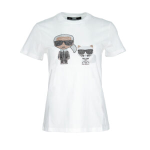 210W1725_WHT-00 Ikonik Rhinestone White T-Shirt