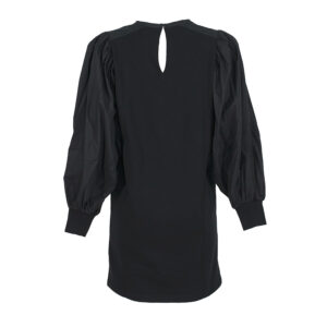 211W1360-01 Mixed Fabric Black Sweatdress