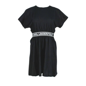 211W1361-00 Karl Logo Tape Black T-Shirt Dress