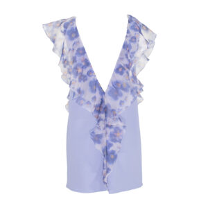 AB02811E2-01 Lilac Boxy Dress With Watercolour Print