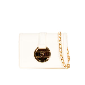 BS06A11E2_WHT-00 Small White Shoulder Bag With Gold Logo