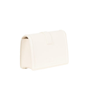 BS06A11E2_WHT-01 Small White Shoulder Bag With Gold Logo