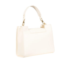 BS18A11E2_WHT-01 Large White Bag With Golden Hooks And Clasp