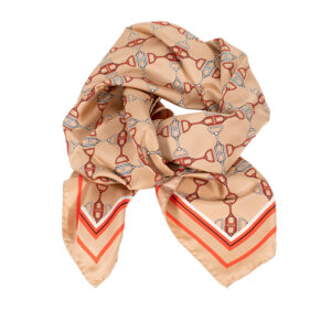 FO03F11E2_BRW-00 Large Brown Silk Foulard Scarf