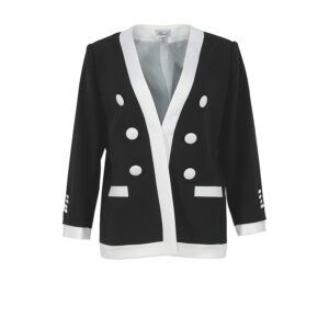 072.30.01.003-00 Black And White Unbottoned Jacket