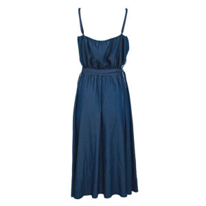 072.50.01.019-01 Denim Style Midi Dress With Stripes