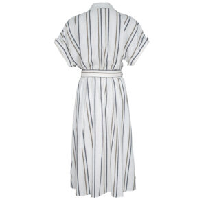 072.50.01.020-01 Wrap-Around Striped White Midi Dress