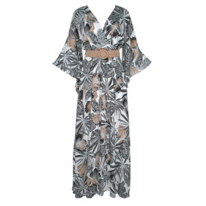 072.50.01.031-00 Tropical Print Maxi Caftan Dress