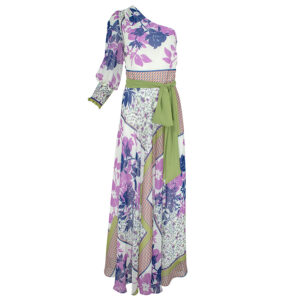 072.50.01.032-00 One-Sleeve Printed Maxi Dress