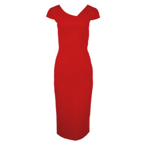 072.50.01.077-00 Red Midi Pencil Dress