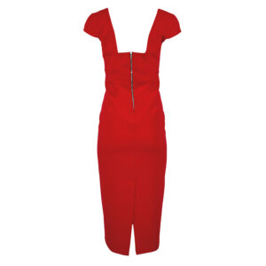 072.50.01.077-01 Red Midi Pencil Dress