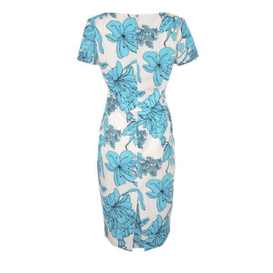 072.50.02.009-01 Blue Floral Pencil Dress – V. Zoulias Collection