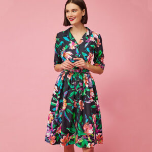 072.50.02.023-mdl Floral Midi Shirtdress by V. Zoulias