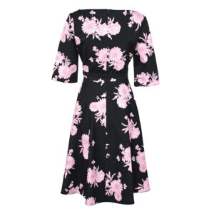 072.50.02.038-01 Black Floral Midi Dress – V. Zoulias Collection