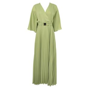 072.50.03.001_GRN-00 Green Pleated Maxi Dress