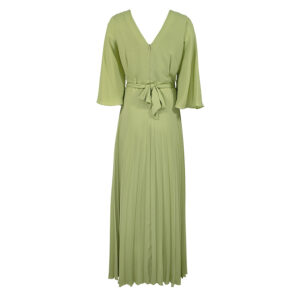 072.50.03.001_GRN-01 Green Pleated Maxi Dress