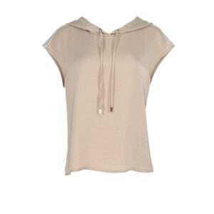 072.80.01.049-00 Loose-Fit Beige Hooded Shirt