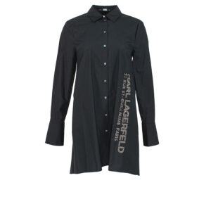 211W1602_BLK-00 Embellished Poplin Black Tunic Shirt