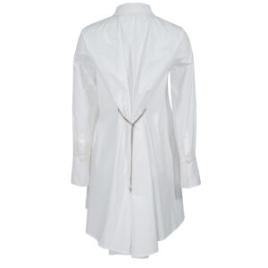 211W1602_WHT-01 Embellished Poplin White Tunic Shirt