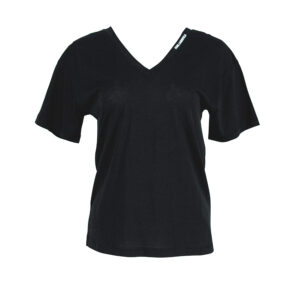 211W1701_BLK-00 Double V-Neck Black T-Shirt