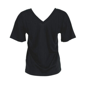 211W1701_BLK-01 Double V-Neck Black T-Shirt