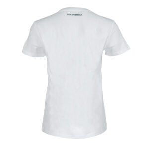 211W1706_WHT-01 Rhinestone Karl Logo White T-Shirt