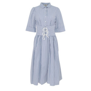 AFSZOBL-00 Striped Shirtdress With Waist Corset