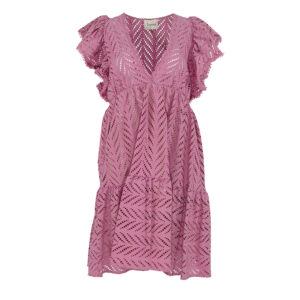 AFV7PBC-00 Pink Broderie Anglaise Mini Dress