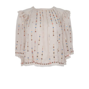 C574L007-00 Short Beige Top With Sequins