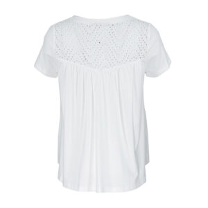 072.10.01.035_WHT-01 Broderie Detailed White Ruffled Shirt