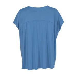 072.10.01.036-01 Loose-Fit V-Neck Blue Shirt