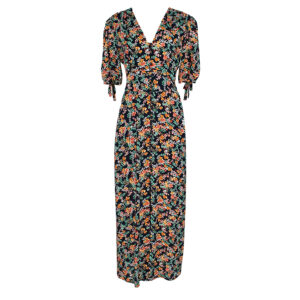 072.50.01.004-00 Floral Maxi Dress With Buttons