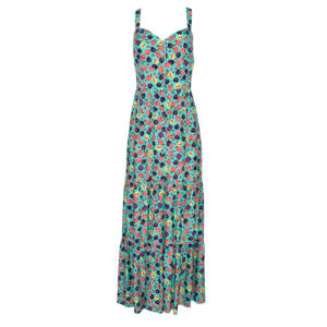 072.50.01.005-00 Turquoise Floral Maxi Dress