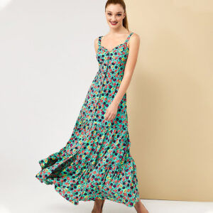 072.50.01.005-mdl Turquoise Floral Maxi Dress