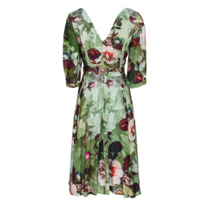 072.50.01.015-01 Green V-Cut Midi Dress