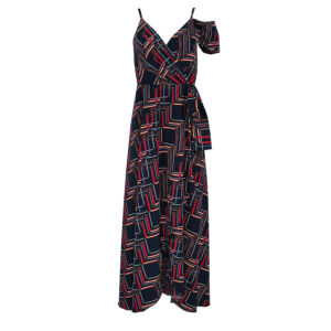 072.50.01.025-00 Wrap Maxi Dress With One Sleeve