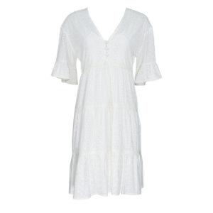 072.50.01.060-00 Broderie Ruffled White Dress