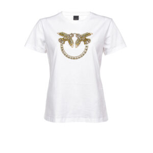 1G1610Y4LXLZC-00 Quentin 1 Love Birds Embroidery White T-Shirt